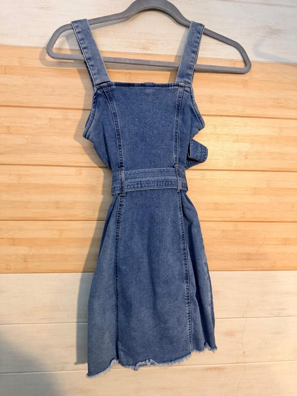 Blue denim mini dress
